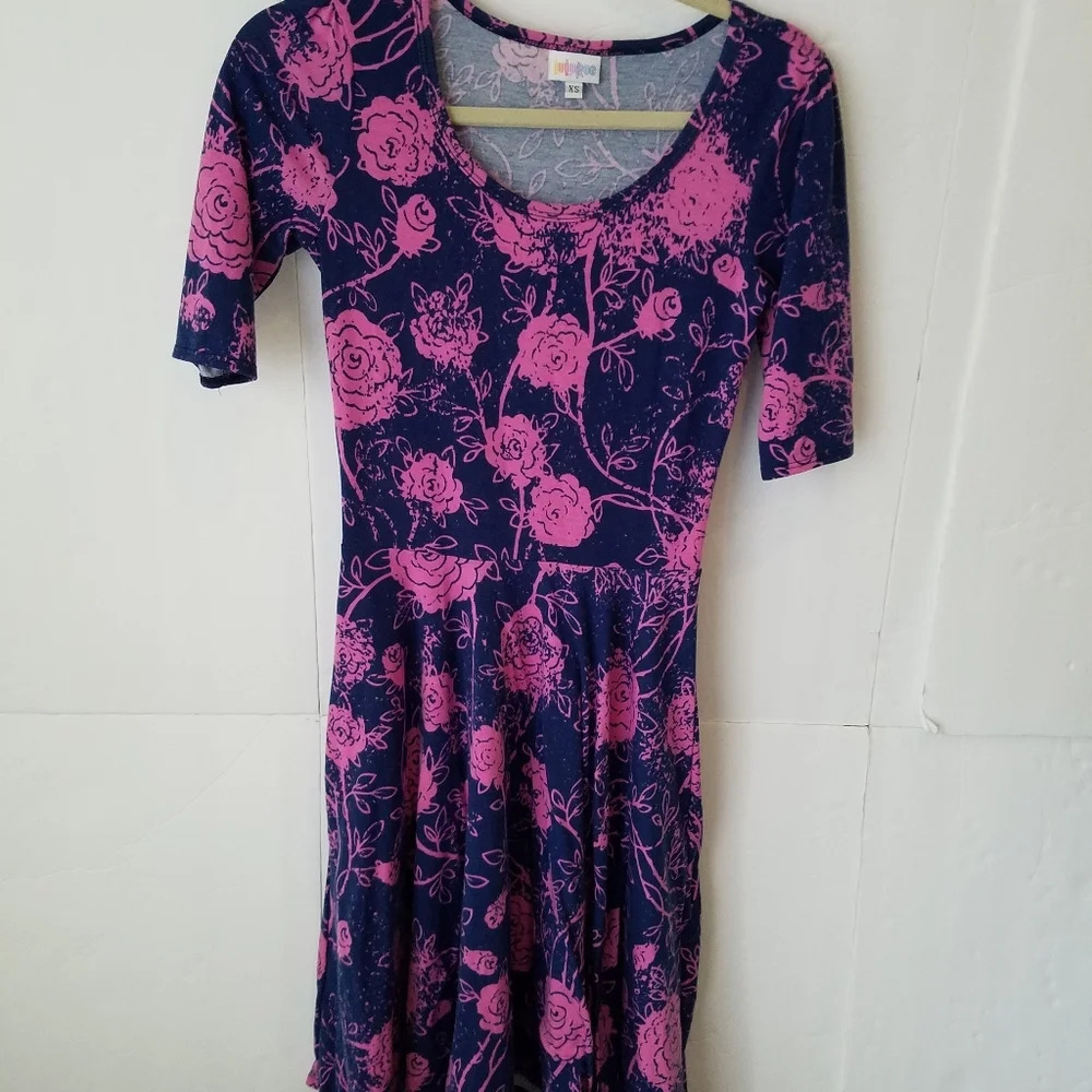 Lularoe women's  dress blue/purple sz.XS short sleeve
